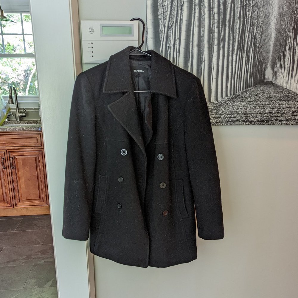 Black Wool Pea Coat